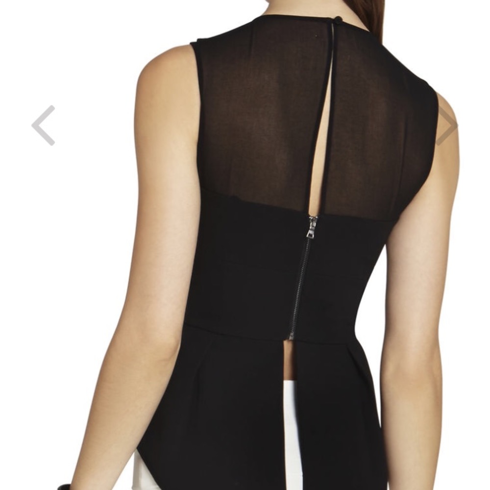 BCBGMAXAZRIA BLACK BUSTIER TOP